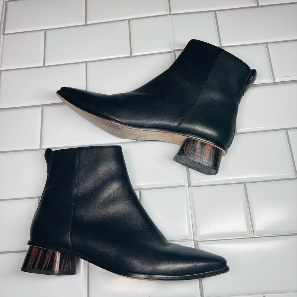 Bernardo Helene Black Antique Calf Leather Women’s Ankle Boots Size 7 Medium - Picture 6 of 16